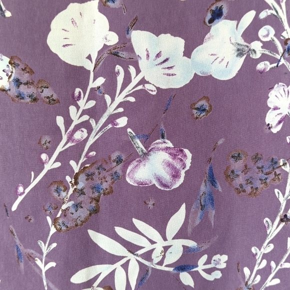 A. Byer 90's Vintage Lightweight Floral High Waist Straight Maxi Skirt Purple 7 - Picture 4 of 12